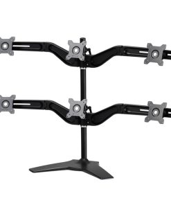 Amer Mounts AMR6S Stand Based Hex Monitor Mount for four 15″-24″ LCD/LED Flat Panel Screens
