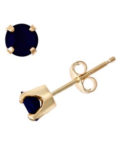 14k Gold Sapphire Stud Earrings - Kids