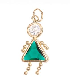 10k Gold Birthstone Babies Girl Charm