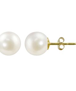14k Gold Akoya Cultured Pearl Stud Earrings