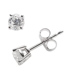 14k White Gold 1/2 Carat T.W. IGI Certified Round-Cut Diamond Solitaire Earrings