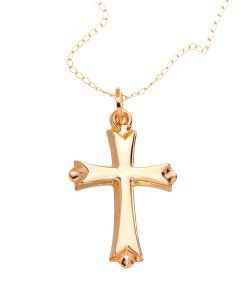 10k Gold Puffed Cross Pendant