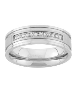 1/6 Carat T.W. Stainless Steel Wedding Band - Men
