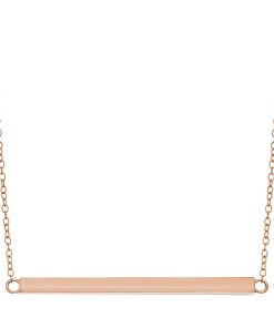 18k Rose Gold Over Silver Bar Necklace