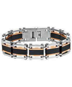 AXL by Triton Men's Tri-Tone Stainless Steel Bracelet