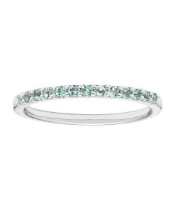 14k White Gold Aquamarine Stackable Ring