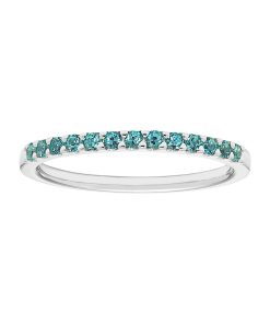 14k White Gold Lab-Created Alexandrite Stackable Ring