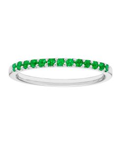 14k White Gold Emerald Stackable Ring
