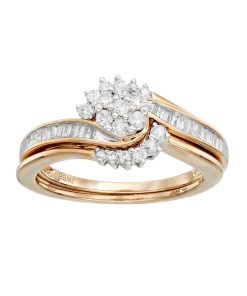 Always Yours 14k Gold Over Silver 1/2 Carat T.W. Diamond Cluster Engagement Ring Set