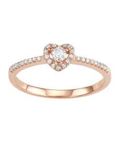 10k Rose Gold 1/4 Carat T.W. Diamond Heart Promise Ring