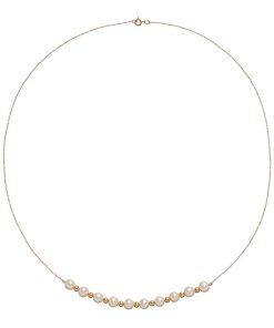 14k Gold Freshwater Cultured Pearl Beaded Necklace