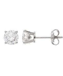 14k White Gold 1 Carat T.W. Diamond Solitaire Stud Earrings