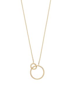 14k Gold Interlock Circle Necklace
