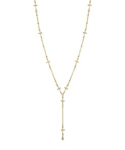 1928 14k Gold-Plated Cross Y Necklace