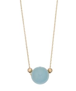 14k Gold Aquamarine Bead Necklace