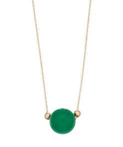 14k Gold Jade Bead Necklace