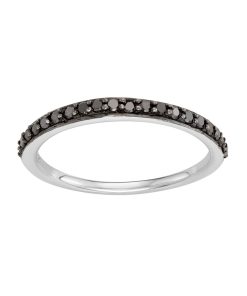 14k White Gold 1/4 Carat T.W. Black Diamond Stack Ring