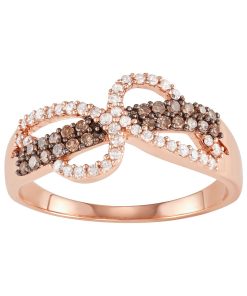 10k Rose Gold 1/3 Carat T.W. White & Brown Diamond Ring