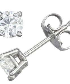 14k Gold 1/2 Carat T.W. Lab-Created Moissanite Solitaire Stud Earrings