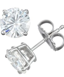 14k Gold 2 Carat T.W. Lab-Created Moissanite Solitaire Stud Earrings