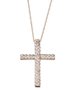 10k Gold 1/4 Carat T.W. Diamond Cross Pendant