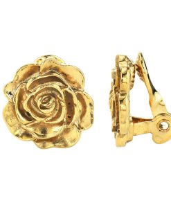 1928 Flower Motif Button Stud Clip-On Earrings