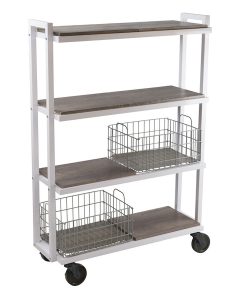 4-Shelf Kitchen Cart & Storage Basket 3-piece Set