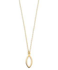 14k Gold Marquise Pendant Necklace