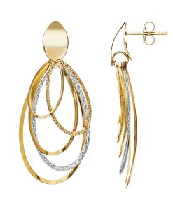 14k Gold Oval Dangle Drop Earrings