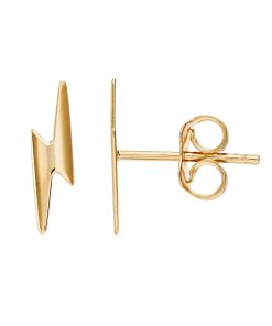 14k Gold Lightning Bolt Stud Earrings
