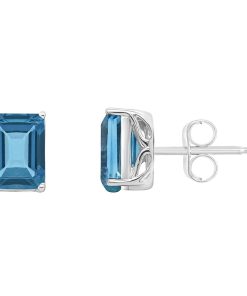 Alyson Layne Sterling Silver London Blue Topaz Stud Earrings