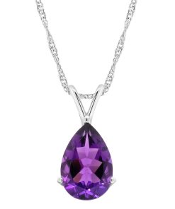 Alyson Layne Sterling Silver Amethyst Pendant Necklace