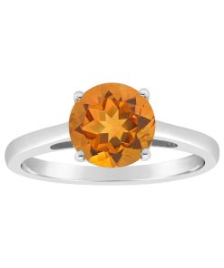 Alyson Layne Sterling Silver Citrine Solitaire Ring