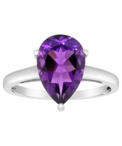 Alyson Layne Sterling Silver Amethyst Teardrop Ring