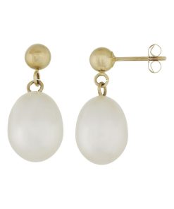 14k Gold Freshwater Pearl Drop Earrings