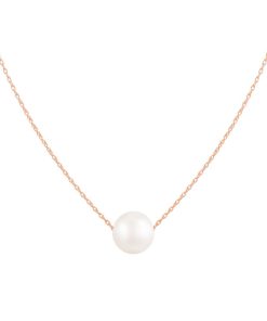 14k Rose Gold Slider Freshwater Cultured Pearl Necklace