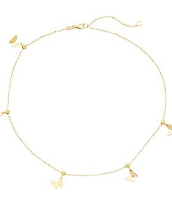 14k Gold Butterfly Charm Necklace