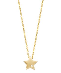 14k Gold Diamond Accent Star Pendant