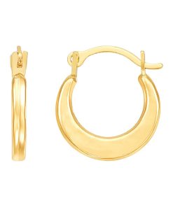 14K Gold Round Hoop Earrings