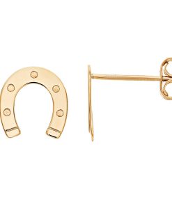 14k Gold Horseshoe Stud Earrings