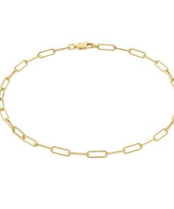 14k Gold Paper Clip Link Anklet