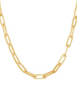 14k Gold Over Silver Paper Clip Chain Necklace - 16 in.