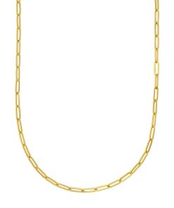 14k Gold Paper Clip Chain Necklace