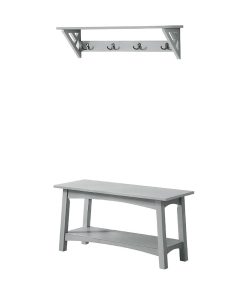 Alaterre Furniture Coventry Coat Hook Wall Decor & Hall Bench 2-piece Set