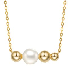 14k Gold Sterling Silver Freshwater Cultured Pearl Necklace