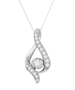 Sirena Collection 14k White Gold 3/8-ct. T.W. Round-Cut Diamond Teardrop Pendant