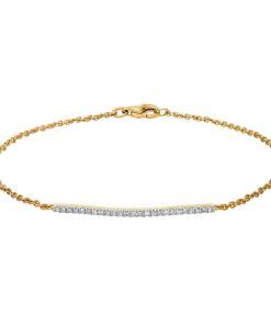 18k Gold Over Sterling Silver 1/10 Carat T.W. Diamond Bar Bracelet