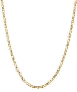 14k Gold 4 mm Semi-Solid Anchor Chain Necklace
