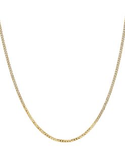 14k Gold 2.2 mm Beveled Curb Chain Necklace