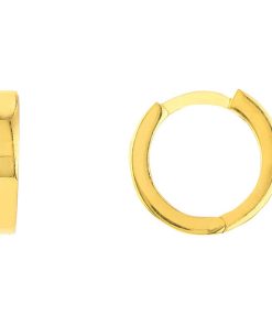 14k Gold Square Huggie Hoop Earrings